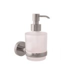 Distributeur de savon colorado en verre et laiton m�tal gris poli 200 ml - -