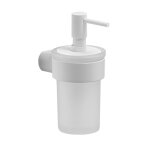 Distributeur de savon liquide 140ml en verre et laiton blanc giacinto