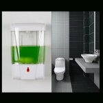 Distributeur savon liquide automatique r�servoir 700 ml sans egouttage blanc yonis