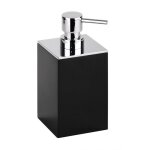 Distributeur de savon liquide carré à poser gamma en laiton chrome mat / 200 ml - noir - noir - - Distributeur de savon liquide carré à poser gamma en laiton chrome mat / 200 ml - noir - noir - -