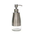 Distributeur de savon liquide rechargeable avec dessous de verre antidrapant, botier en acier inoxydable ...