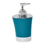 Distributeur � savon ou lotion bicolore bleu canard et chrome 280 ml