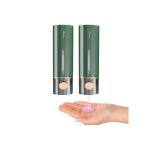Distributeur de savon mural lot de 2 sans per�age 450ml en abs pour salle de bain et cuisine distributeur ...