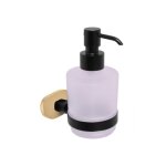 Distributeur de savon mural yukon en verre et laiton noir dor� 200 ml - noir - noir - -