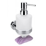 Distributeur de savon + porte - savon magn�tique en laiton chrom� omega - -