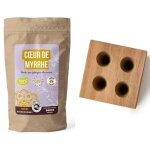 Diy encens - moule en bois pour 4 c�nes + poudre c?ur de myrrhe