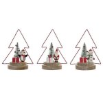 Dkd home decor décoration de noël arbre en bois 17 x 11 x 21 cm (3 pièces) - s3025230 Dkd home decor décoration de noël arbre en bois 17 x 11 x 21 cm (3 pièces) - s3025230