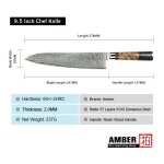 Dms - 334a 9. 5 chef - couteau a viande de chef japonais santoku, ambre, 67 couches, acier damas vg10, ... Dms - 334a 9. 5 chef - couteau a viande de chef japonais santoku, ambre, 67 couches, acier damas vg10, ...