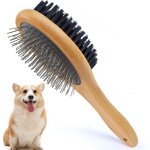 Dog and cat brush, double - sided pet grooming massage brush for dogs and cats long hair and short hair ...