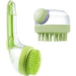 Dog wash brush set of 2 dog bath brush dog bath brush two brushes in one set (1 long, 1 short) ideal ...