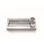 Don hierro - egouttoir a vaisselle en acier inoxydable et 2 porte - couverts en porcelaine blanche. obi ...