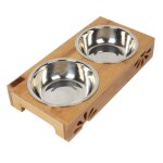 Doubles bols antidrapants pour chats et chiens, en acier inoxydable, aliments et eau pour animaux de ...