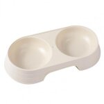 Double bol en pp pour animaux de compagnie, vaisselle durable de couleur unie, distributeur de nourriture ...