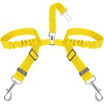 Double ceinture pour 2 chiens - laisse rflchissante rglable de scurit en nylon elastique - harnais ...