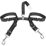 Double ceinture pour 2 chiens - laisse rflchissante rglable de scurit en nylon elastique - harnais ...