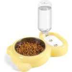 Double gamelle pour chien et chat, avec distributeur d'eau automatique, bol amovible en acier inoxydable ...