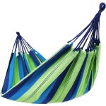 Double hamac de voyage, bleu + vert