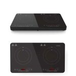 Double plaque � induction - laqu�e - 3500 w - double foyers - commande digitale - temp�rature r�glable ...