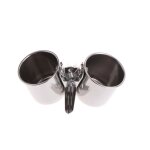 Double tasse 53ca en acier inoxydable avec clip, cage a perroquets, pour oiseaux, alimentation en eau ...