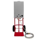 Douche pour chevaux portable & chariot 18l � chaudi�re a gaz rapide 0 - 75c & alimentation batterie 36kw ...
