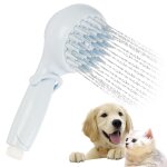 Douche pour chien avec tte de brosse de massage et distributeur de gel douche, fixation propre, connexion ...