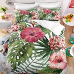 Doux confortable housse de couette d microfibre parure de lit x cm parure de lit x plantes vertes + x ...