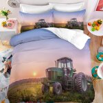 Doux confortable housse de couette zipp��e microfibre parure lit enfant x cm parure de lit x tracteur ...