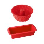 Dr oetker 9926350 lot de 2 moules silicone, moule a gateau, moule a cake, moule a cake silicone, moule ...