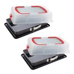 Dr. oetker 9930650 lot de 2 moules a charnière rectangulaires avec couvercle de transport, plat a lasagne ... Dr. oetker 9930650 lot de 2 moules a charnière rectangulaires avec couvercle de transport, plat a lasagne ...