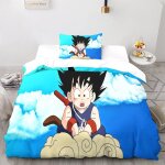 Dragon ball goku housse de couette d imprim�� en microfibre avec anime parure de lit, fermeture ��clair ...