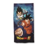 Dragon ball s - goku & vegeta - serviette de plage 100% coton 70x140c