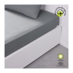 Drap housse 2 personnes uni coton grand bonnet 160x200 cm