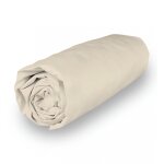 Drap housse en coton 160x200 cm percale ecru, par soleil d'ocre Drap housse en coton 160x200 cm percale ecru, par soleil d'ocre