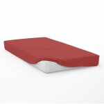 Drap housse en coton 57 fils 70x140 cm bebe brique, par soleil d'ocre