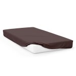 Drap housse en coton 57 fils 70x140 cm bebe brun, par soleil d'ocre
