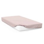 Drap housse en coton 57 fils 70x140 cm bebe rose, par soleil d'ocre
