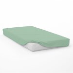 Drap housse en coton 57 fils 70x140 cm bebe vert eau, par soleil d'ocre