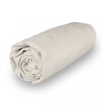 Drap housse en polycoton 180x200 cm percale lin, par soleil d'ocre