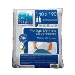 Drap housse de protection - renaud - 90x190 cm - molleton bio 100% coton - anti - acariens - blanc