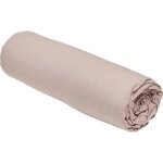 Drap housse today essential - 140 x 190 cm - 2 personnes - 100% coton uni - rose des sables
