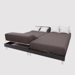 Drap housse tpr en coton 57 fils 2x70x190 cm uni brun, par soleil d'ocre