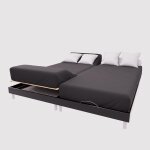 Drap housse tpr en coton 57 fils 2x70x190 cm uni noir, par soleil d'ocre