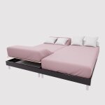 Drap housse tpr en coton 57 fils 2x70x190 cm uni vieux rose, par soleil d'ocre