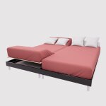 Drap housse tpr en coton 57 fils 2x80x200 cm uni brique, par soleil d'ocre