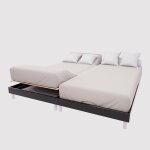 Drap housse tpr en coton 57 fils 2x80x200 cm uni lin, par soleil d'ocre