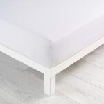 Drap housse uni - 160 x 200 cm - jersy - blanc
