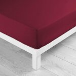 Drap housse uni - 180 x 200 cm - lina - rouge