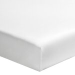 Drap housse uni en percale de coton blanc 140x200