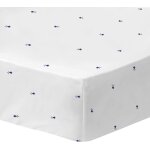 Drap housse x / cm breizh imprim�� en % coton blanc oeko - tex