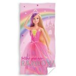 Drap de plage barbie 70 x 140 cm en coton (taille taille unique, couleur rose)